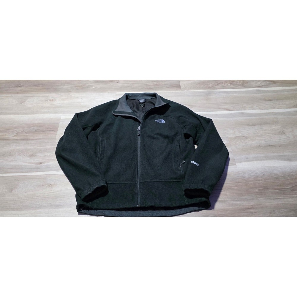 The North Face WindWall Fleece‎ Jacket Mens Black Full Zip Windproof Coat L